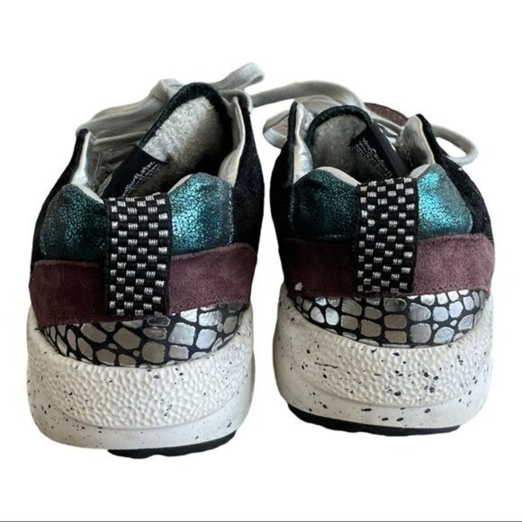 P448 Alex Sneakers You Can Surf Later Maroon Suede Teal Silver Metallic Size 40 - Picture 6 of 16